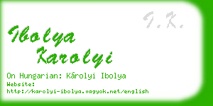 ibolya karolyi business card