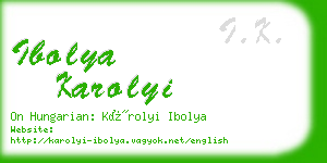 ibolya karolyi business card